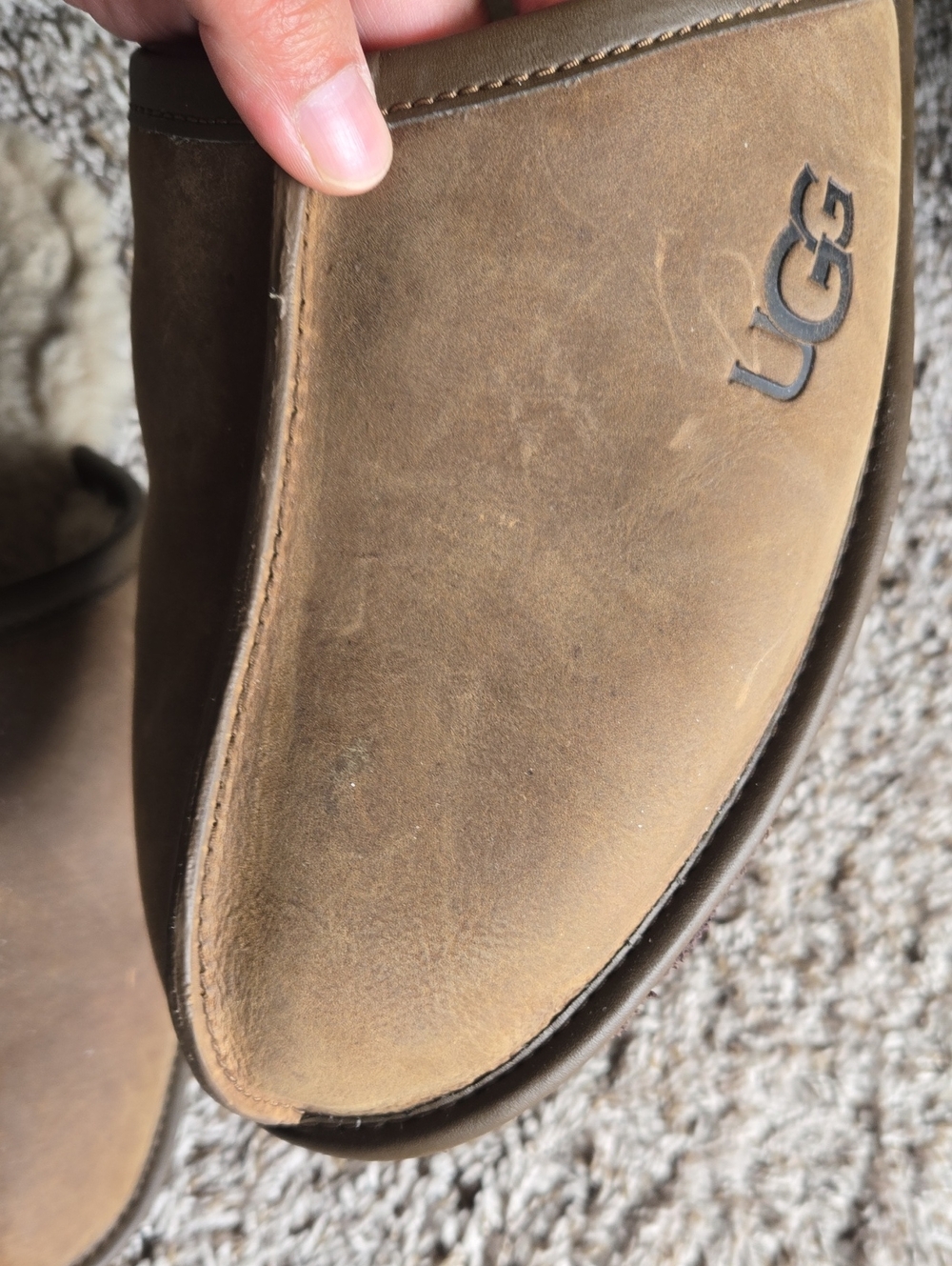 UGG Men's Brown Shearling-Lined Slippers - Picture 5 of 9